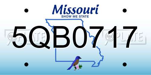 5QB0717 Missouri License Plate