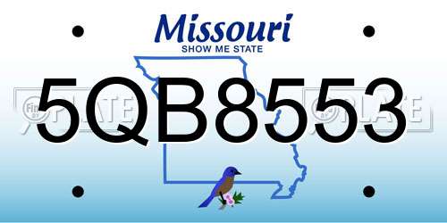 5QB8553 Missouri License Plate
