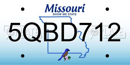 5QBD712 Missouri License Plate