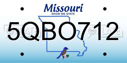 5QBO712 Missouri License Plate