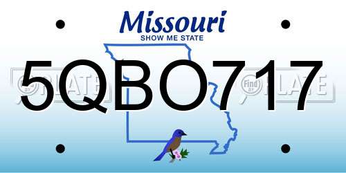 5QBO717 Missouri License Plate
