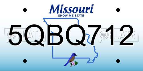 5QBQ712 Missouri License Plate