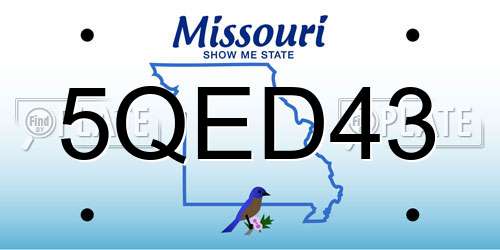 5QED43 Missouri License Plate