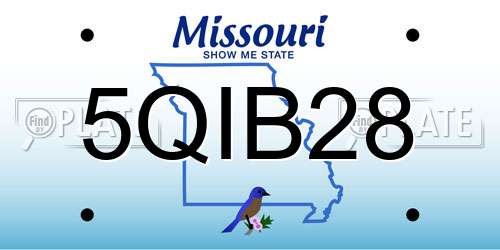 5QIB28 Missouri License Plate