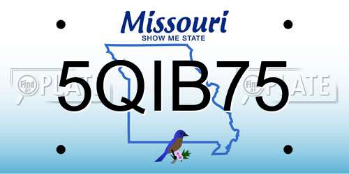 5QIB75 Missouri License Plate