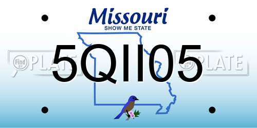 5QII05 Missouri License Plate