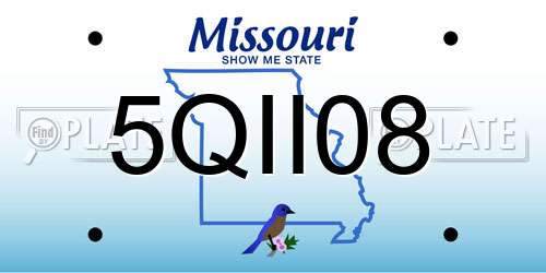 5QII08 Missouri License Plate