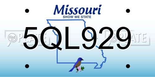 5QL929 Missouri License Plate
