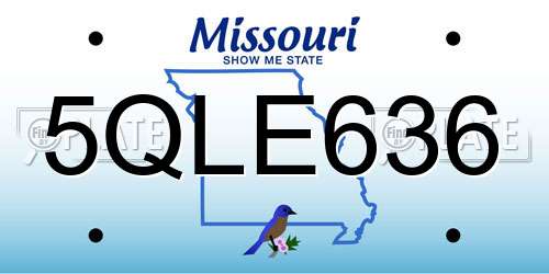 5QLE636 Missouri License Plate