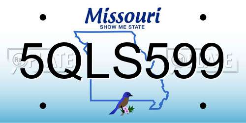 5QLS599 Missouri License Plate