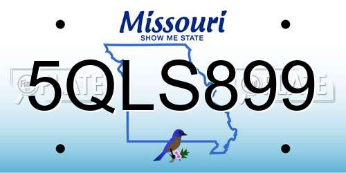 5QLS899 Missouri License Plate