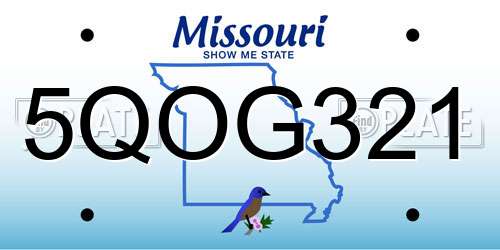 5QOG321 Missouri License Plate
