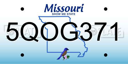 5QOG371 Missouri License Plate