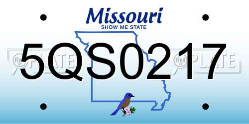 5QS0217 Missouri License Plate
