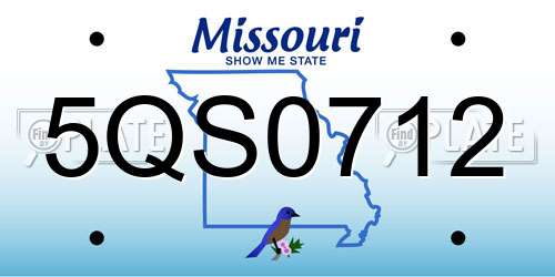 5QS0712 Missouri License Plate