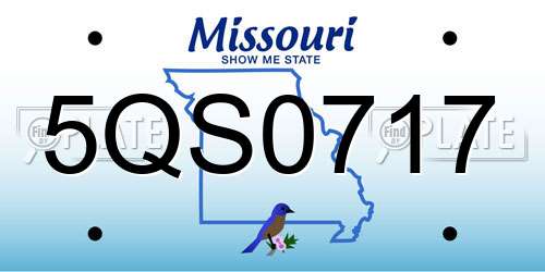 5QS0717 Missouri License Plate