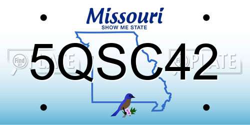 5QSC42 Missouri License Plate