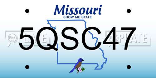 5QSC47 Missouri License Plate