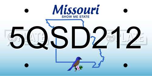 5QSD212 Missouri License Plate