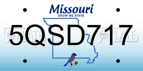 5QSD717 Missouri License Plate