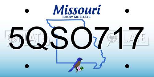 5QSO717 Missouri License Plate