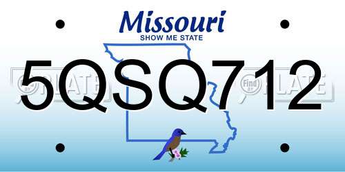 5QSQ712 Missouri License Plate
