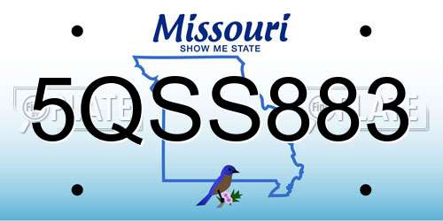 5QSS883 Missouri License Plate