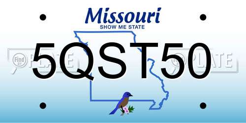 5QST50 Missouri License Plate