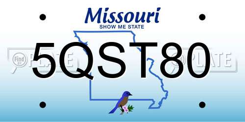 5QST80 Missouri License Plate