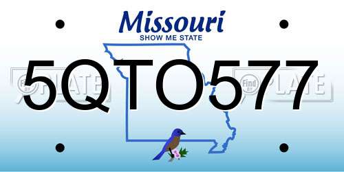 5QTO577 Missouri License Plate