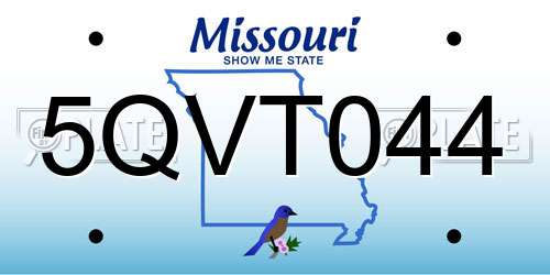 5QVT044 Missouri License Plate