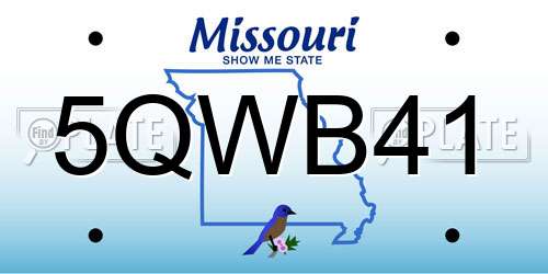 5QWB41 Missouri License Plate