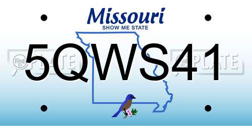 5QWS41 Missouri License Plate