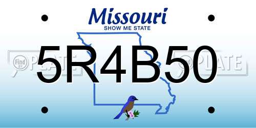 5R4B50 Missouri License Plate