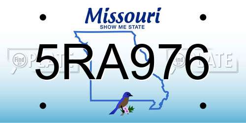5RA976 Missouri License Plate