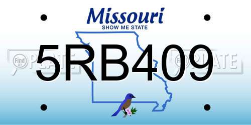 5RB409 Missouri License Plate