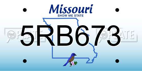 5RB673 Missouri License Plate