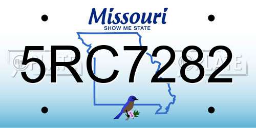 5RC7282 Missouri License Plate