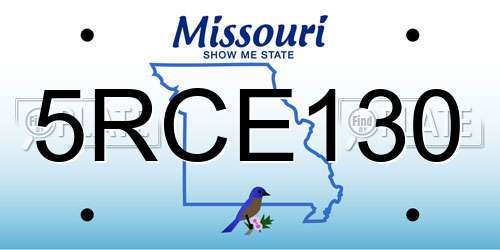 5RCE130 Missouri License Plate