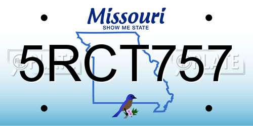 5RCT757 Missouri License Plate