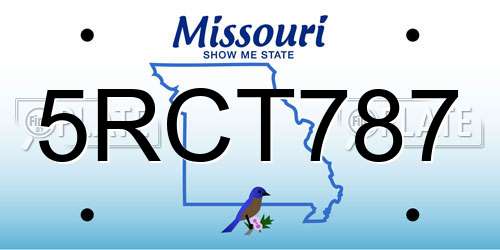 5RCT787 Missouri License Plate