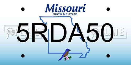 5RDA50 Missouri License Plate