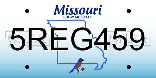 5REG459 Missouri License Plate