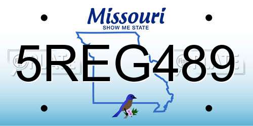 5REG489 Missouri License Plate