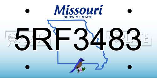5RF3483 Missouri License Plate
