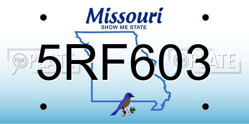 5RF603 Missouri License Plate
