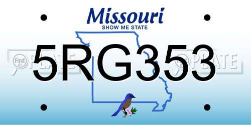 5RG353 Missouri License Plate