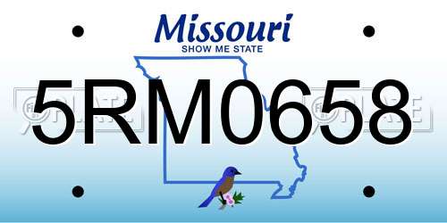5RM0658 Missouri License Plate