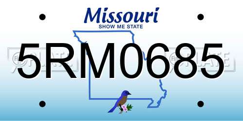 5RM0685 Missouri License Plate