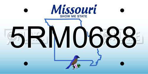 5RM0688 Missouri License Plate